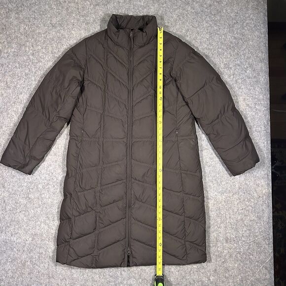 LL Bean Goose Down Quilted Parka Women’s L Brown Puffer Long Jacket Winter READ - Picture 8 of 8